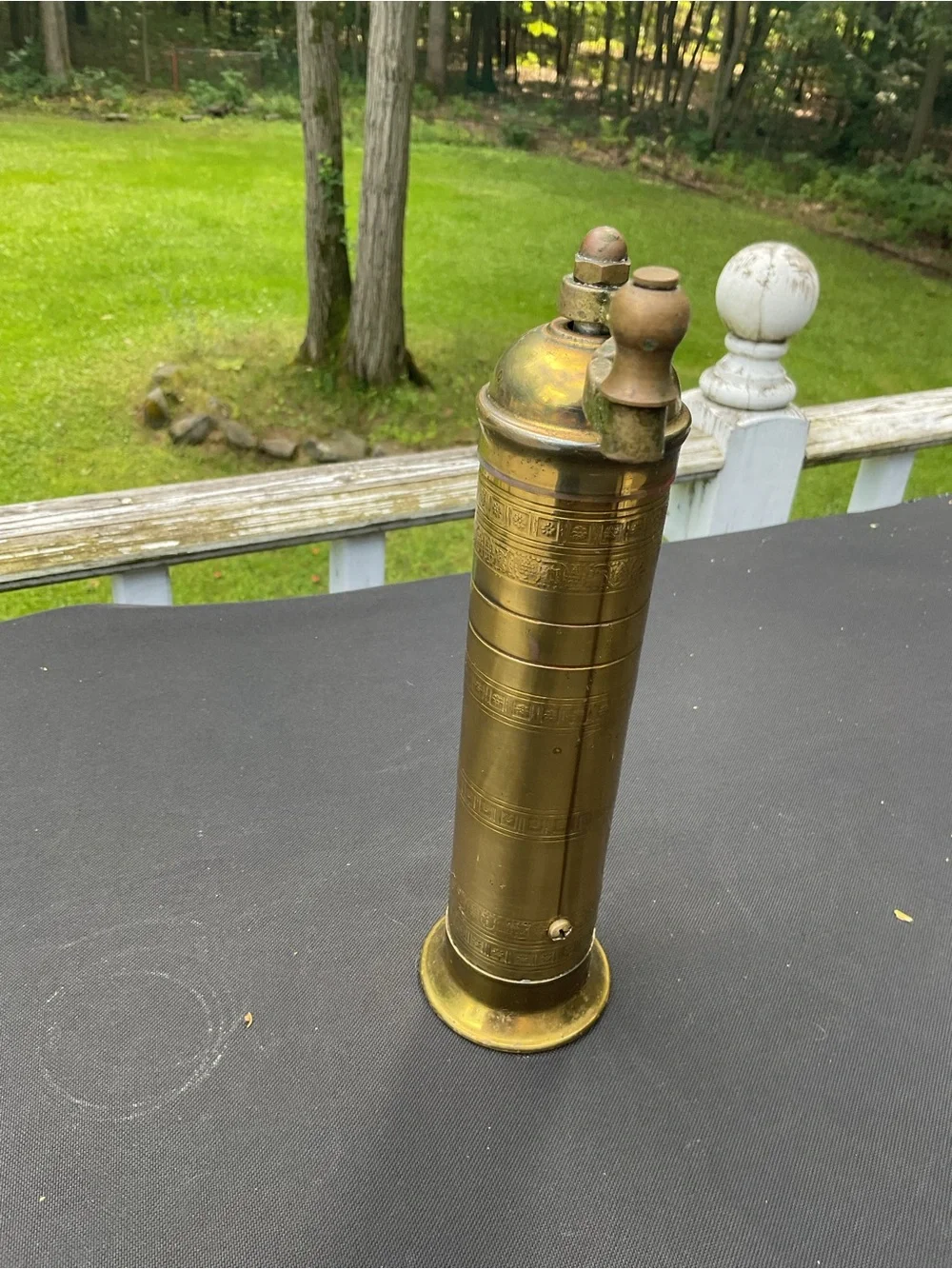 Vintage ATLAS Brass Pepper Mill Imports Greece 10” T